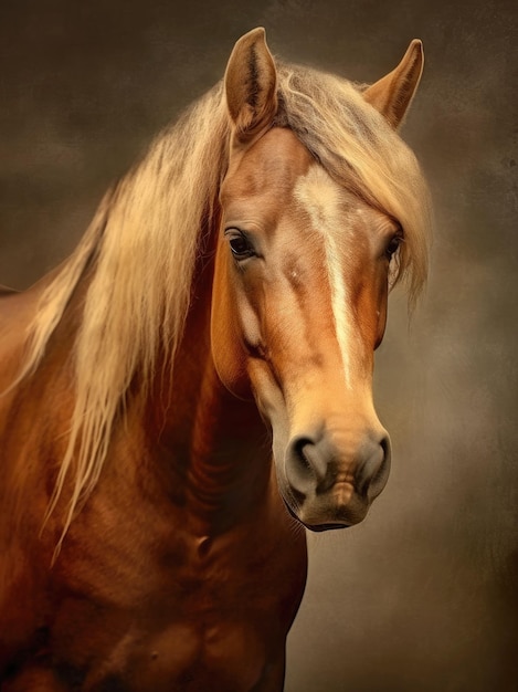 Portret van foto van een mooi paard