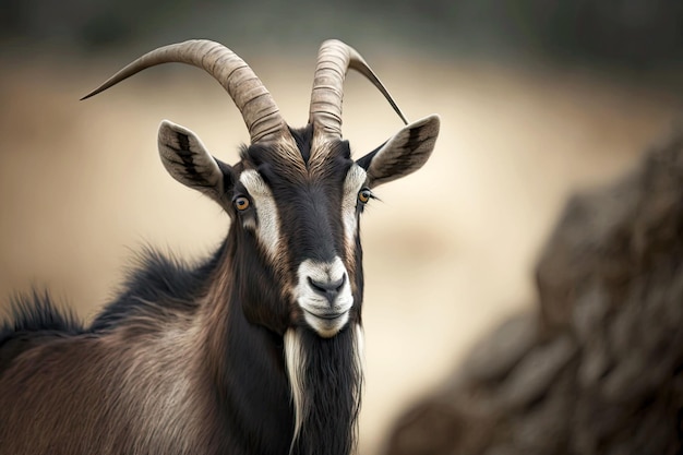 Portret van geit in een natuurlijke omgeving generatieve ai