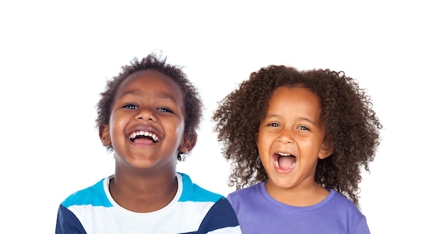 Portret van kinderen geïsoleerd op een witte achtergrond