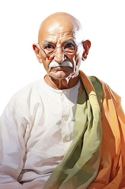Foto portret van mahatma gandhi in willekeurige kunststijl