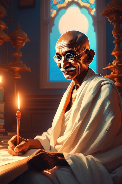 Foto portret van mahatma gandhi