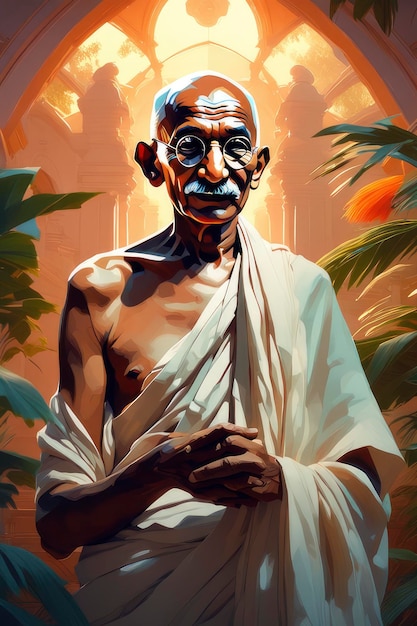 Foto portret van mahatma gandhi