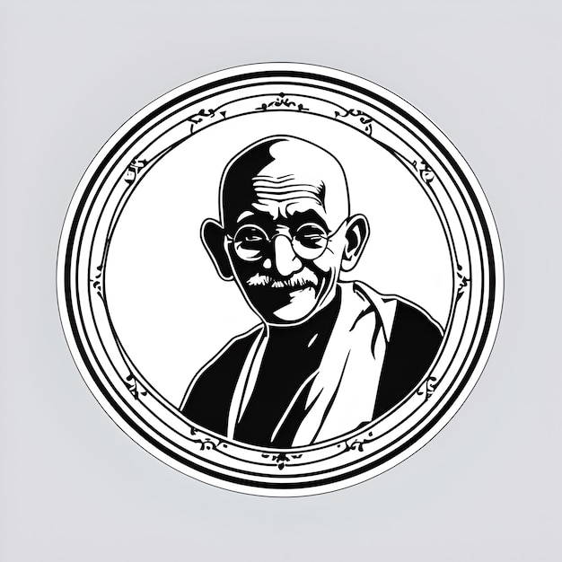 Portret van Mahatma Gandhi