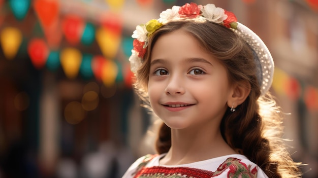 Portret van Mexicaanse kinderen bij de viering van de Onafhankelijkheidsdag Revolucion mexicana