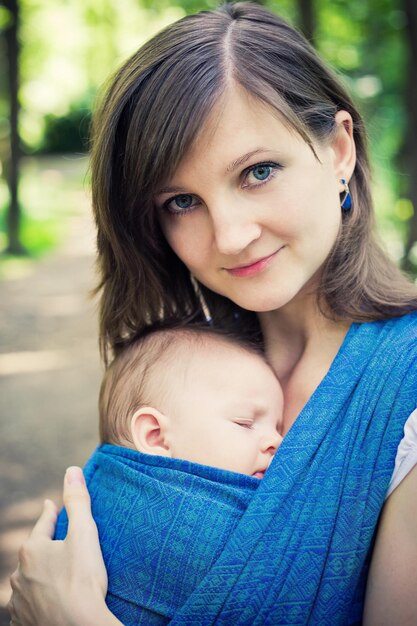 Foto portret van moeder en zoon