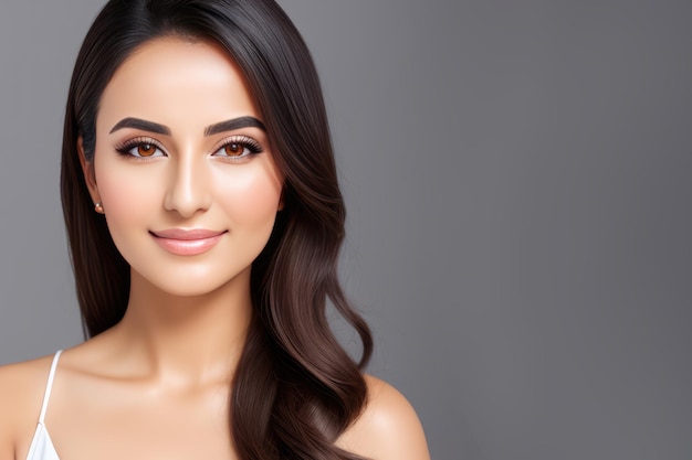 Portret van mooie jonge vrouw met luxe make-up generatieve AI