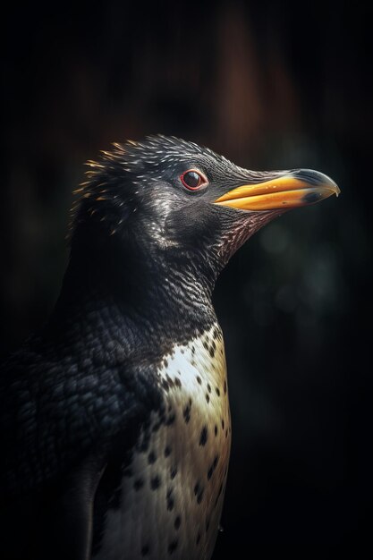 Portret van Penguin Dramatische en filmische lichtfotografie Generatieve AI