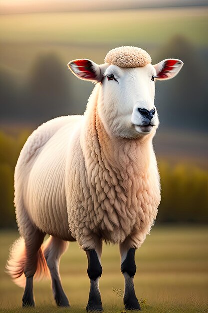 Portret van schapen op de weide