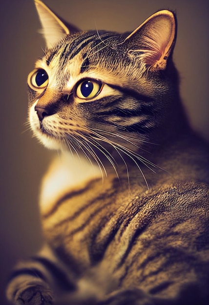 Portret van schattige schattige kitten 3d illustratie