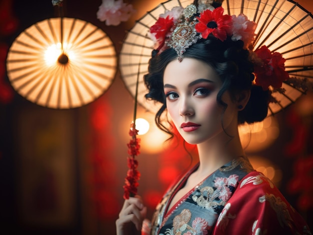 Portret van schoonheid Geisha