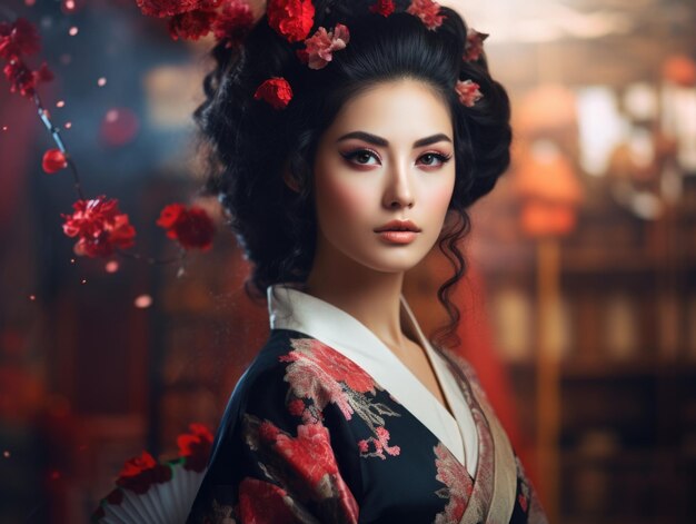 Portret van schoonheid Geisha