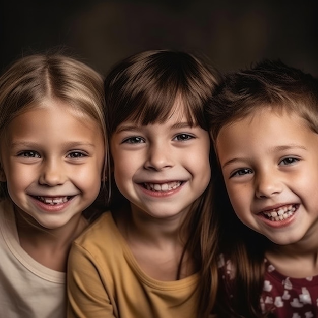 Portret van smiley kleine kinderen