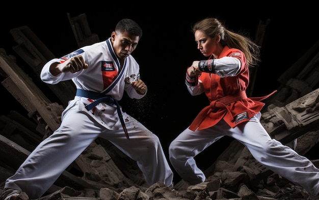 Portret van Taekwondo-gevechtssport