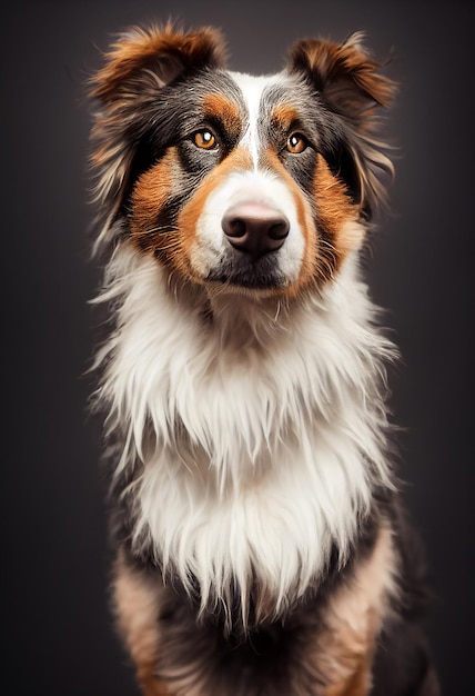 Portret van Tricolor Rough Collie-hond