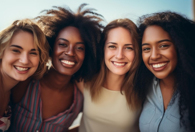 portret van vrouwen Diversiteitsgroep gelukkige zelfverzekerde vrouwen