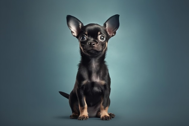 Portret van zwart chihuahuapuppy