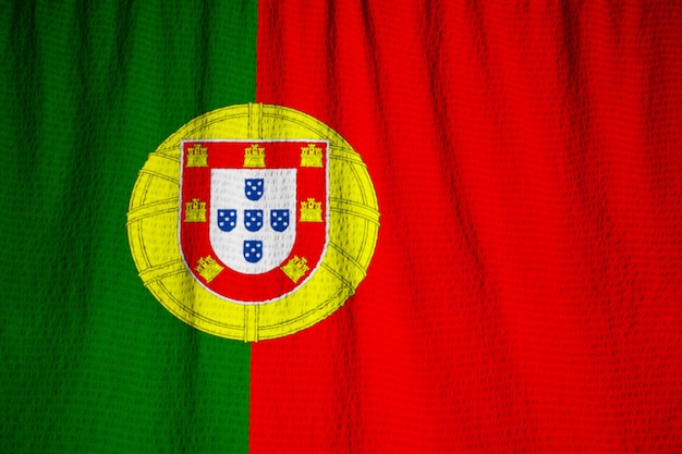 Portugal Flag Blowing in Wind