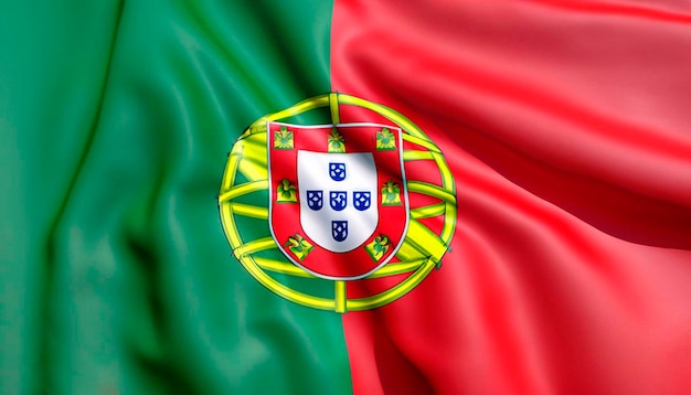 Portugal flag with folds