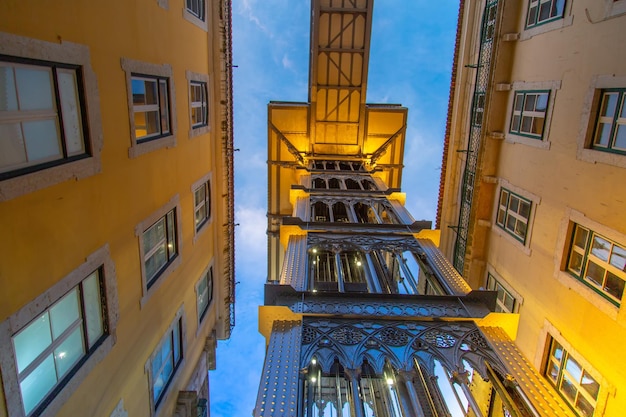 Portugal Lissabon Santa Justa Lift Ingang in historisch centrum dichtbij Rossio plein