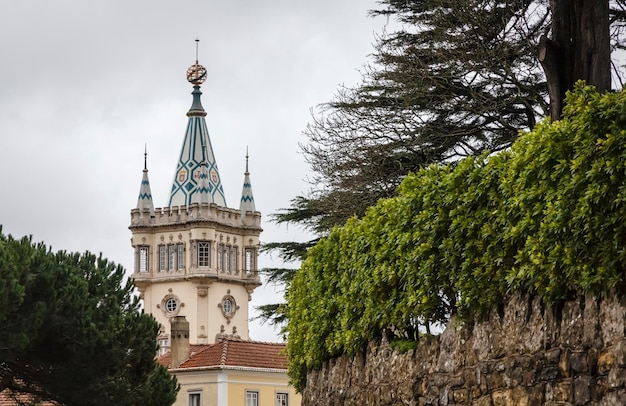 Portugal Sintra village view of the townhall's tower