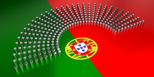 Portugal vlag stemmen parlementaire verkiezing concept 3D illustratie