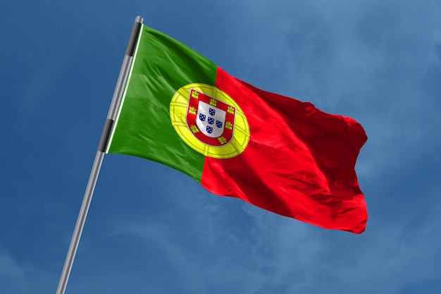 Foto portugal vlag zwaaien