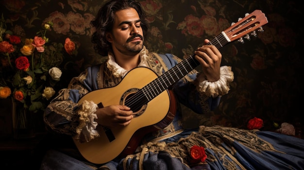 Photo a portuguese fado singer in traditional attire