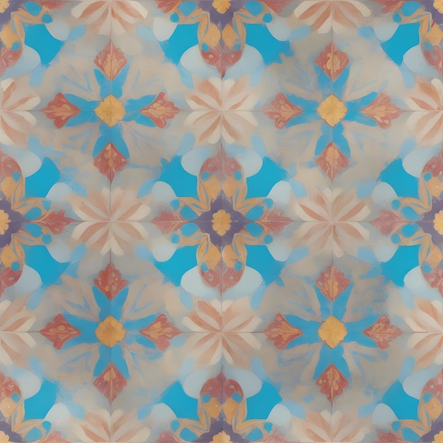 Portuguese seamless tile pattern design Generated by Ai