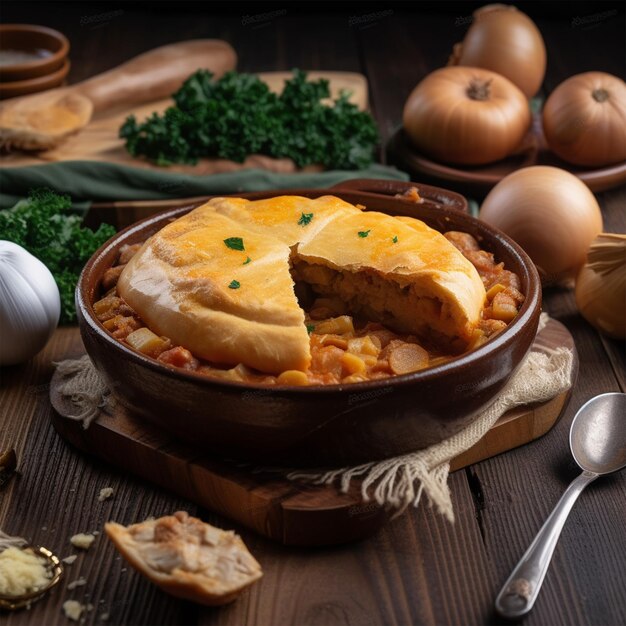 Portuguese traditional delicious empadao dish