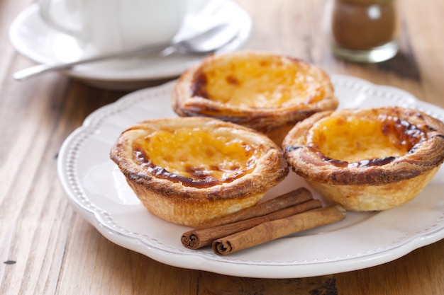 Portuguese typical cookies pasteis de nata