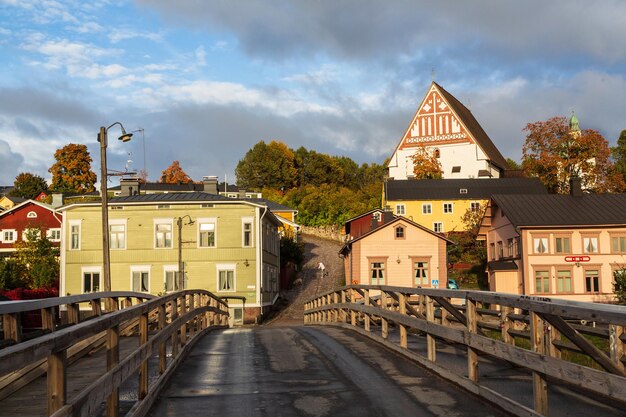 Photo porvoo finland beautiful panoramic view of porvoo cathedral and old town of porvoo