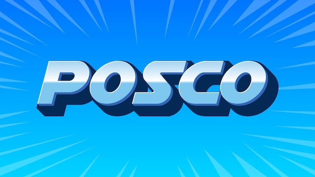 POSCO 3D blauwe tekst