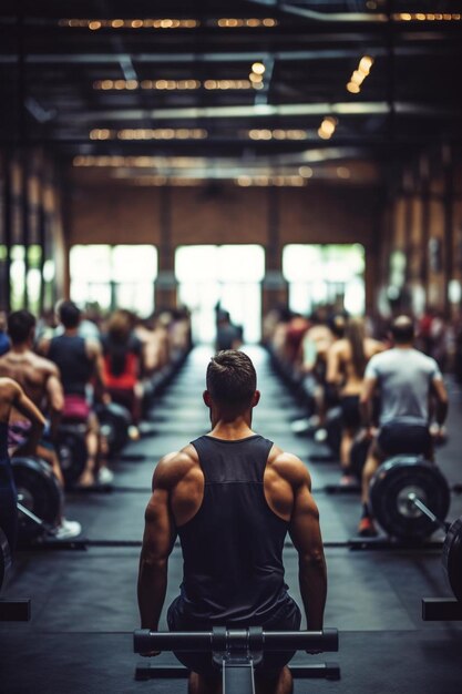 Foto positieve kijk op de gezondheid een groep mensen die samen een les volgen op de sportschool