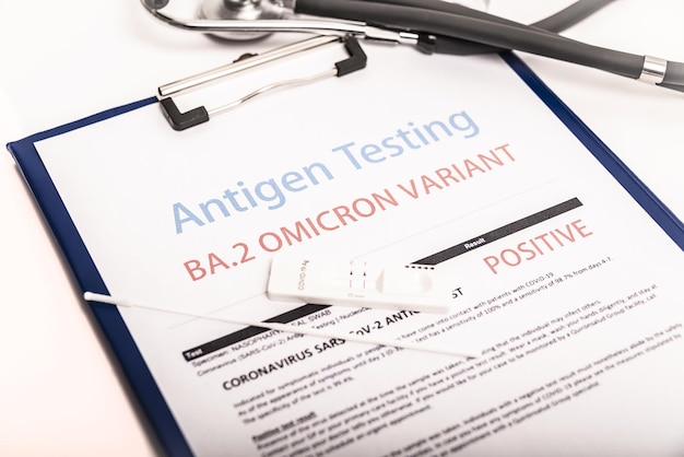 Positive antigen test result for the new ncov omicron variant ba