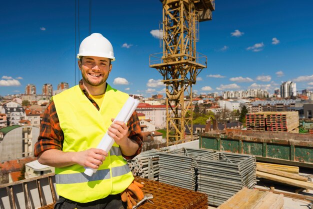 Positive construction worker