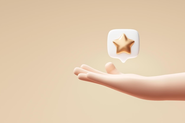 Positive customer hand rating star review icon of business\
service feedback experience symbol best