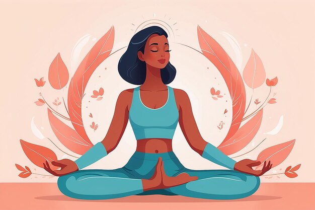 Positive Energy Yoga SelfLove Illustration Vector Art