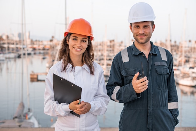 Positive logistics workers in port