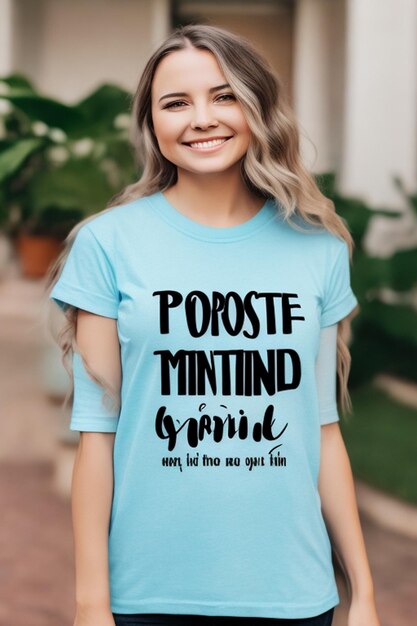 Photo positive mind lettering with photo on tshirt