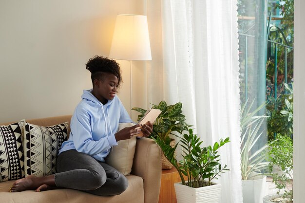 Positive Woman Reading Book