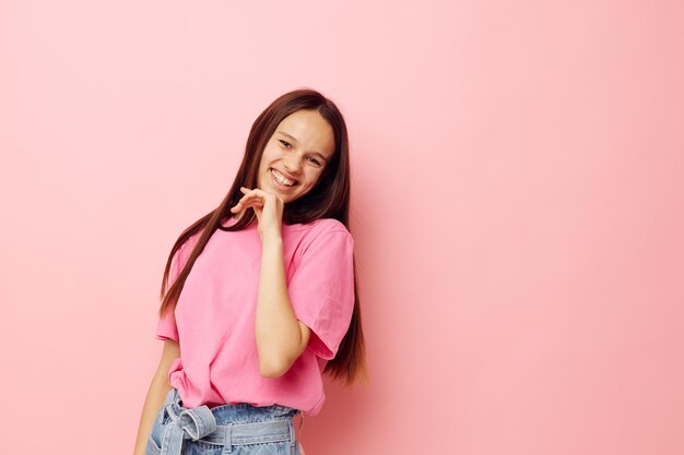 Positive woman summer style attractive look isolated background