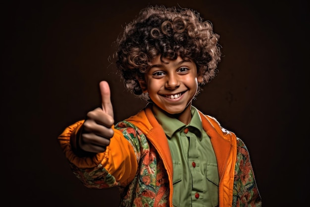 Positive Young Boy Giving a Thumbs Up