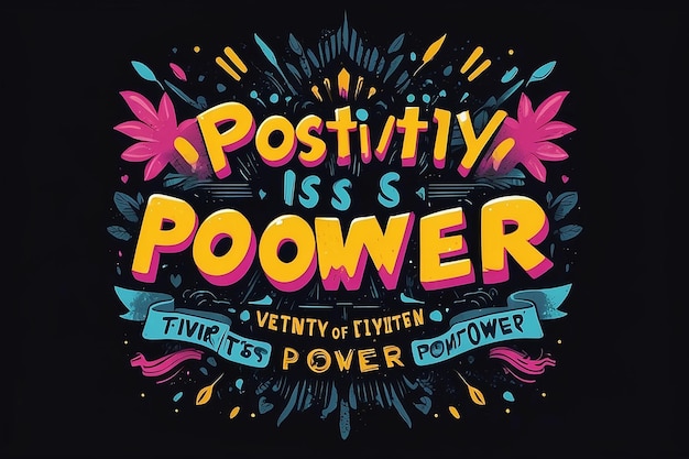 Foto la positività è potere tipografia t-shirt design