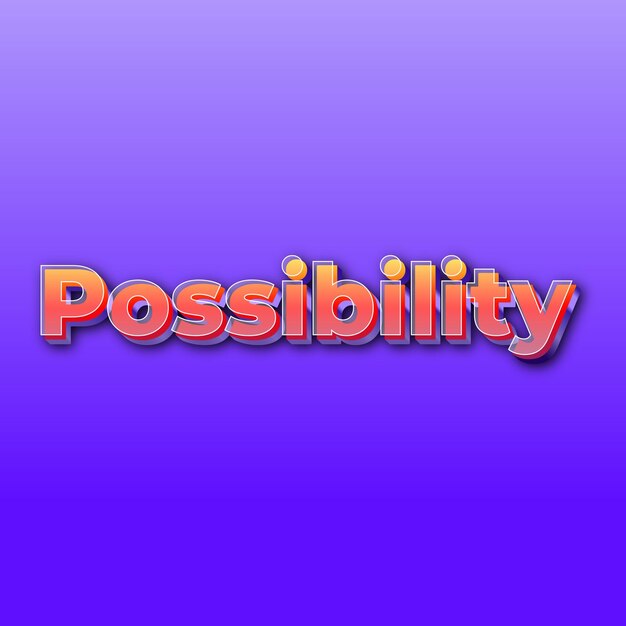 PossibilityText effect JPG gradient purple background card photo