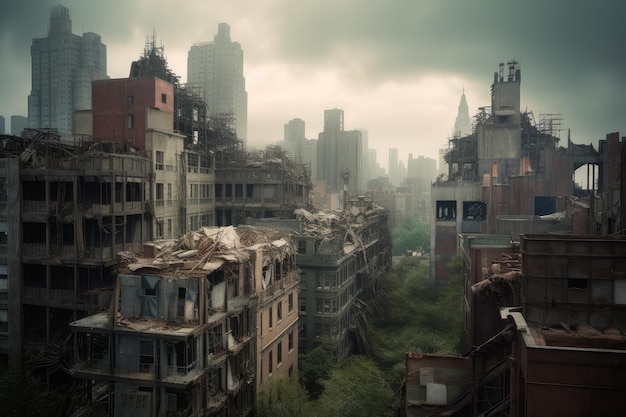 Post apocalyptic New York city Generate Ai