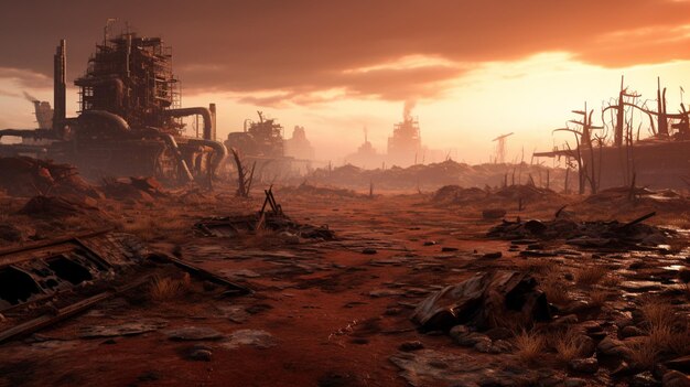 Foto lo sfondo del gioco post apocalyptic wastelands