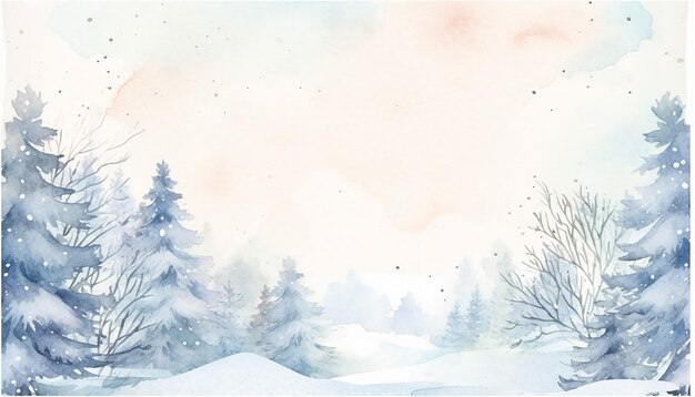 post card template watercolour winter theme