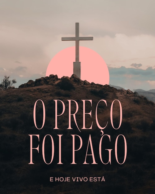 Post Instagram O Preco Foi Pago Pascoa Cruz Moderno Rosa 1