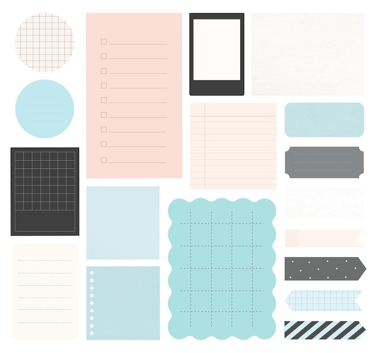 Photo post it note reminder paper png sticker set