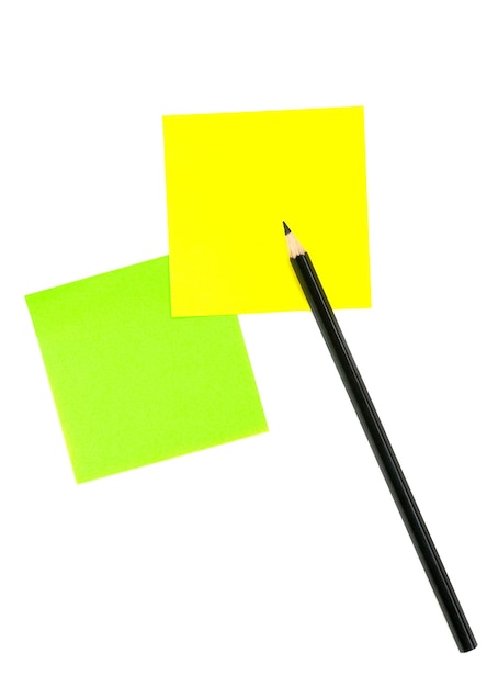 Post-its on the lined note book background